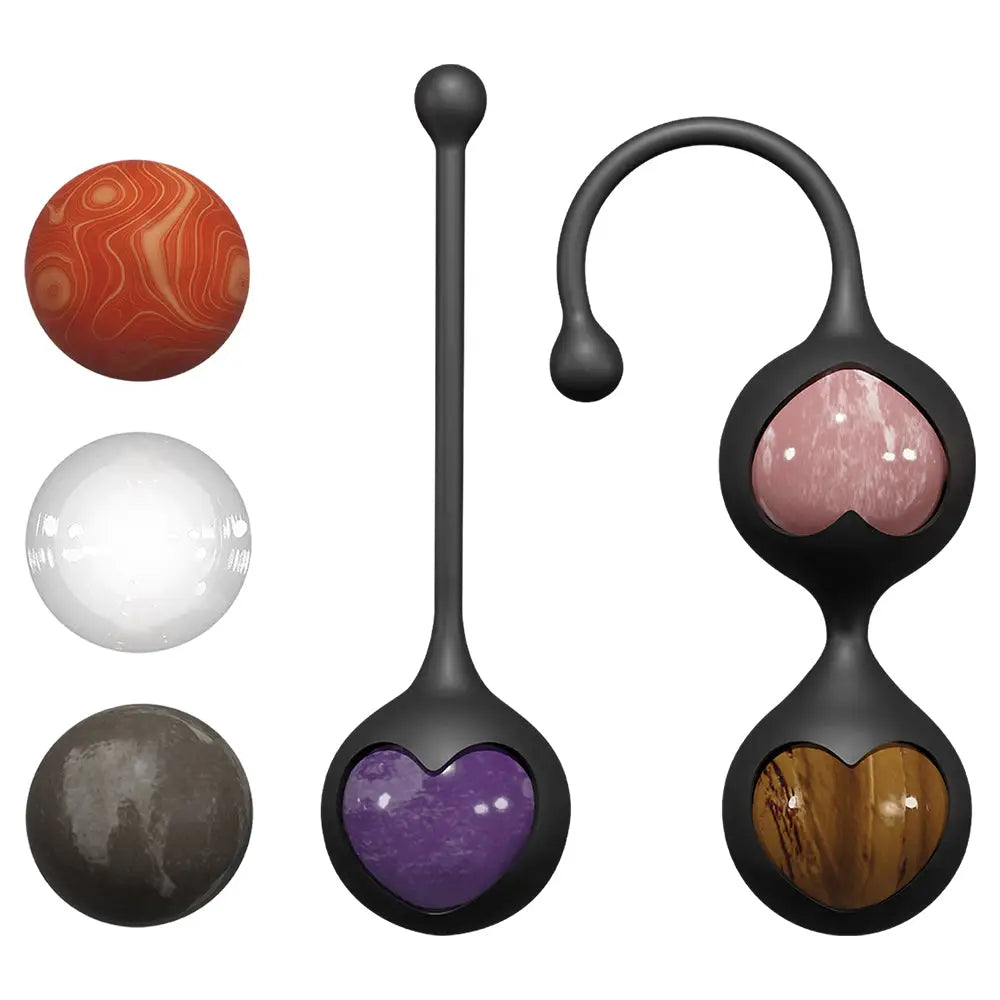 Adrien Lastic® Lastic Harmony Stones Kegel & Chakra Set - 6 Natural Gemstones Multicolor