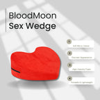After Dark USA BloodMoon Heart-Shaped Intimacy Pillow – Foam Positioning Ramp with Washable Cover Red