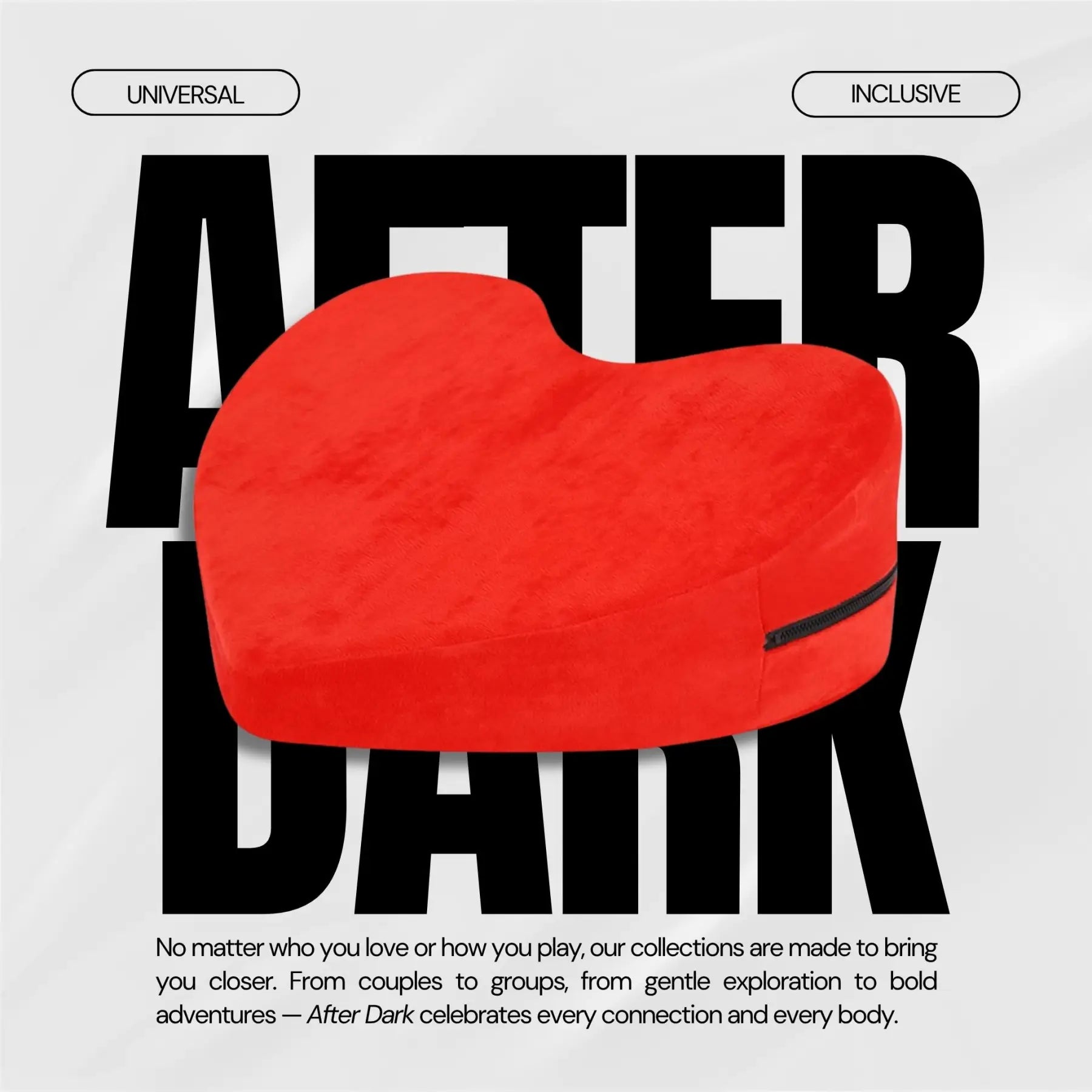 After Dark USA BloodMoon Heart-Shaped Intimacy Pillow – Foam Positioning Ramp with Washable Cover Red