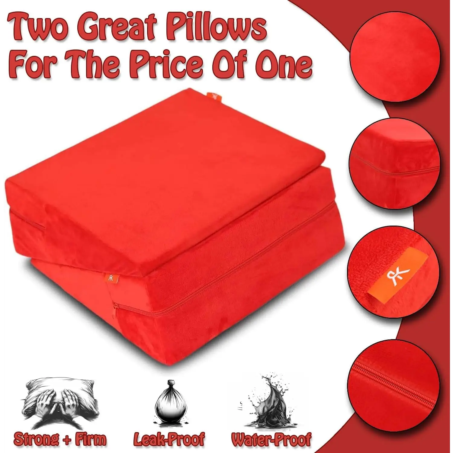 After Dark USA CrimsonLift Positioning Wedge Set – Intimacy Support Pillows (Set of 2)