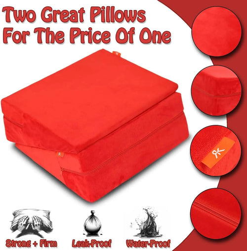 After Dark USA CrimsonLift Positioning Wedge Set – Intimacy Support Pillows (Set of 2)