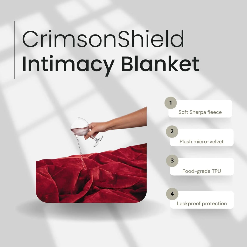 After Dark USA CrimsonShield Waterproof Intimacy Blanket Red / 80’’X 50’’