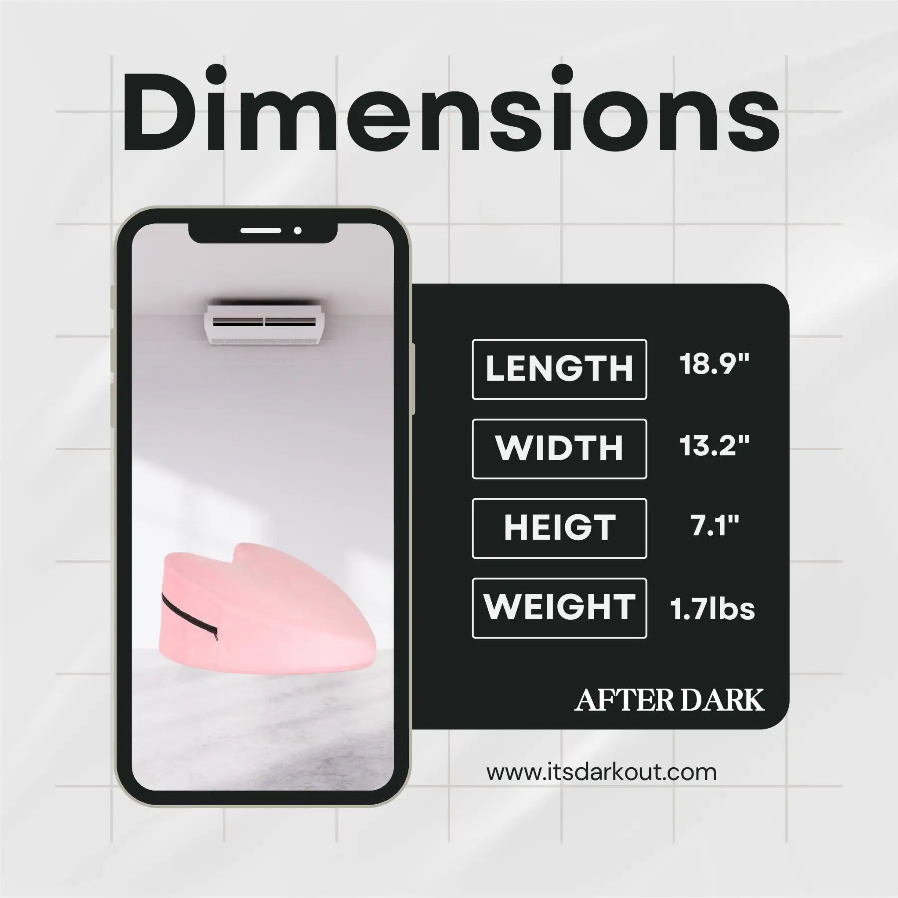 After Dark USA MidnightRose Heart-Shaped Intimacy Pillow – Foam Positioning Ramp with Washable Cover Pink