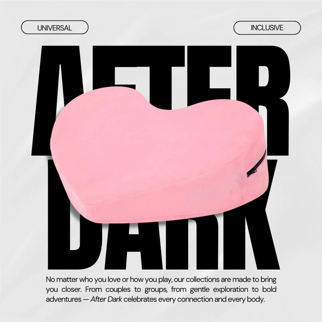 After Dark USA MidnightRose Heart-Shaped Intimacy Pillow – Foam Positioning Ramp with Washable Cover Pink