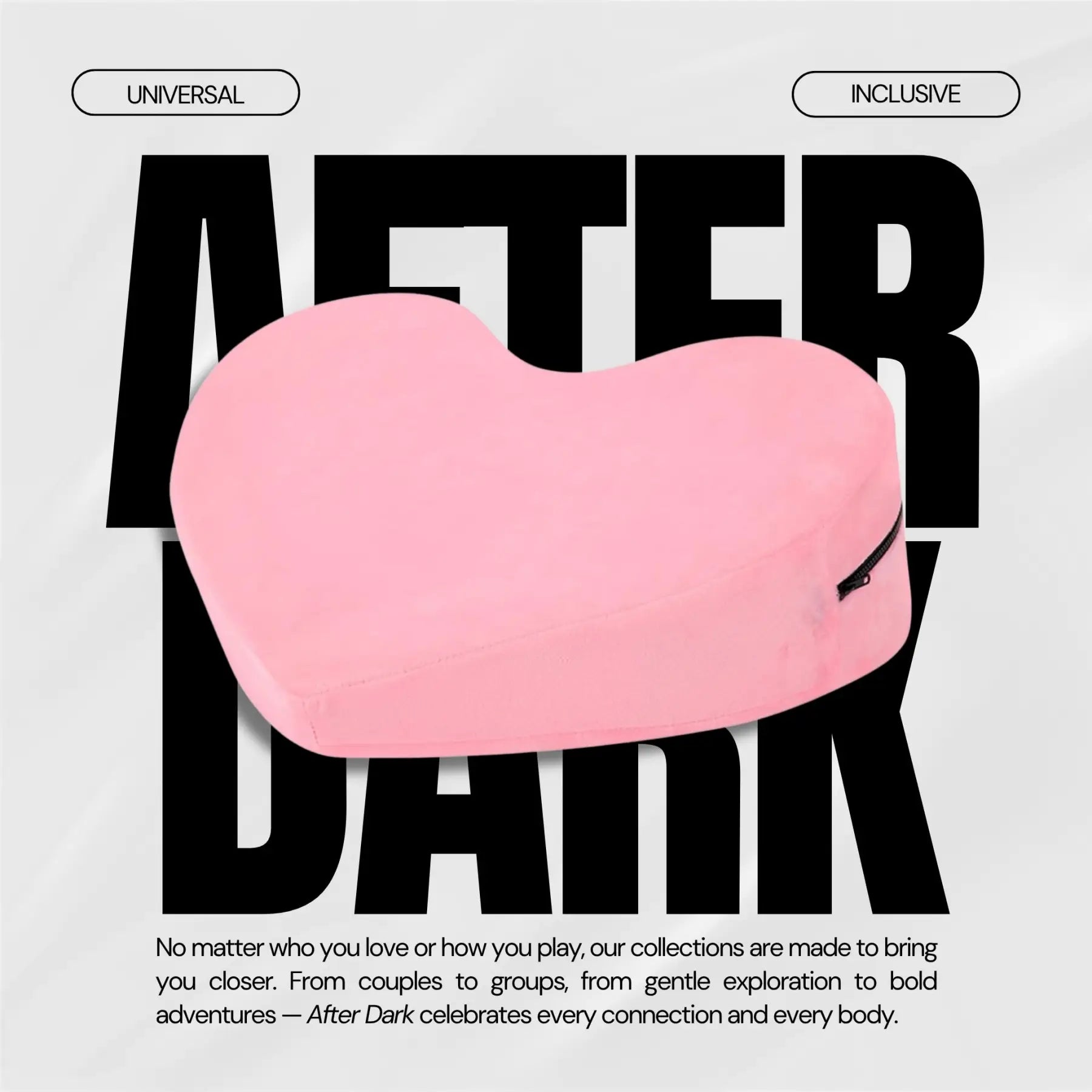 After Dark USA MidnightRose Heart-Shaped Intimacy Pillow – Foam Positioning Ramp with Washable Cover Pink