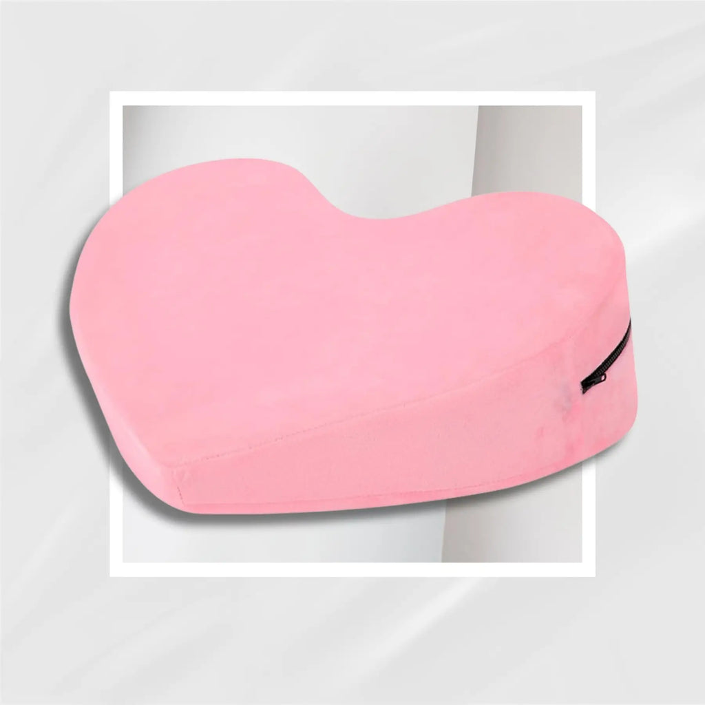After Dark USA MidnightRose Heart-Shaped Intimacy Pillow – Foam Positioning Ramp with Washable Cover Pink