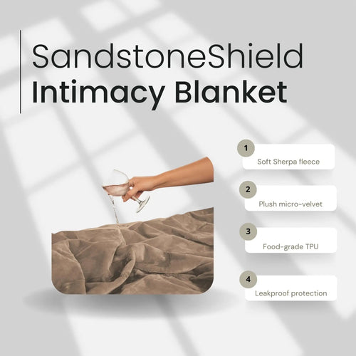 After Dark USA SandstoneShield Waterproof Intimacy Blanket Beige / 80’’X 50’’