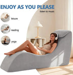 After Dark USA SilverLuxe Intimacy Chaise Lounge – Chenille Fabric Ergonomic Headrest No Assembly Grey