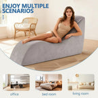 After Dark USA SilverLuxe Intimacy Chaise Lounge – Chenille Fabric Ergonomic Headrest No Assembly Grey