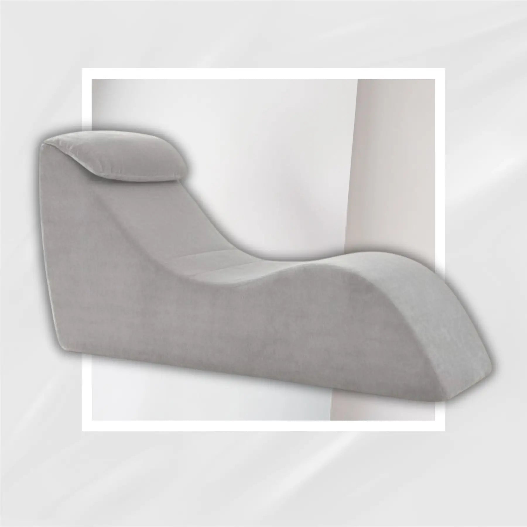 After Dark USA SilverLuxe Intimacy Chaise Lounge – Chenille Fabric Ergonomic Headrest No Assembly Grey