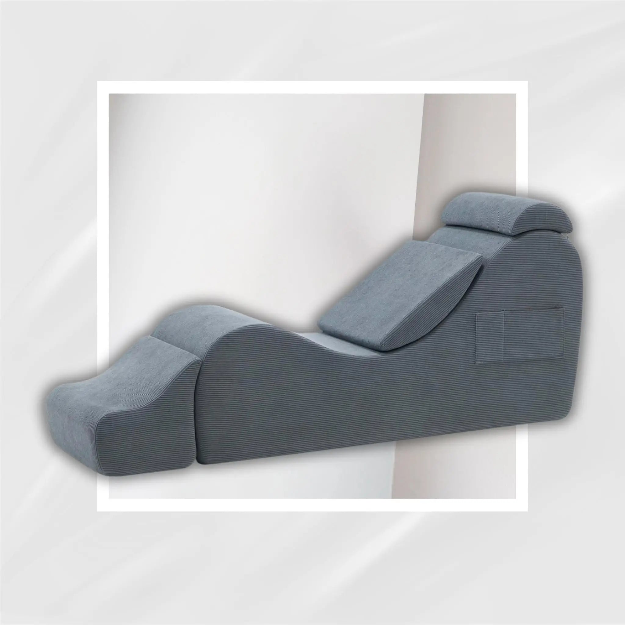 After Dark USA VelvetCurve Corduroy Sex Chaise Lounger | Adjustable Headrest & Curved Footrest