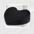 After Dark USA VelvetHeart Heart-Shaped Intimacy Pillow – Foam Positioning Ramp with Washable Cover Black