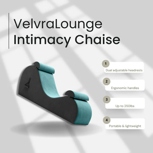After Dark USA VelvraLounge Adjustable Sex Chaise Lounger | Micro-Velvet Intimacy Furniture Blue Grey
