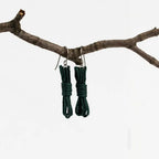 Agreeable Agony Bondage Rope Inspired Earrings Hunter Green