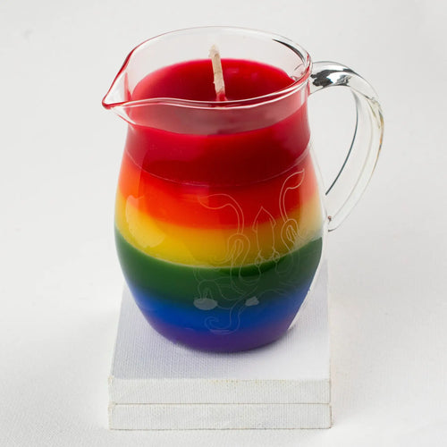 Agreeable Agony Rainbow in a Jar Low Temp Wax Play Candle - Unscented Pitcher Standard