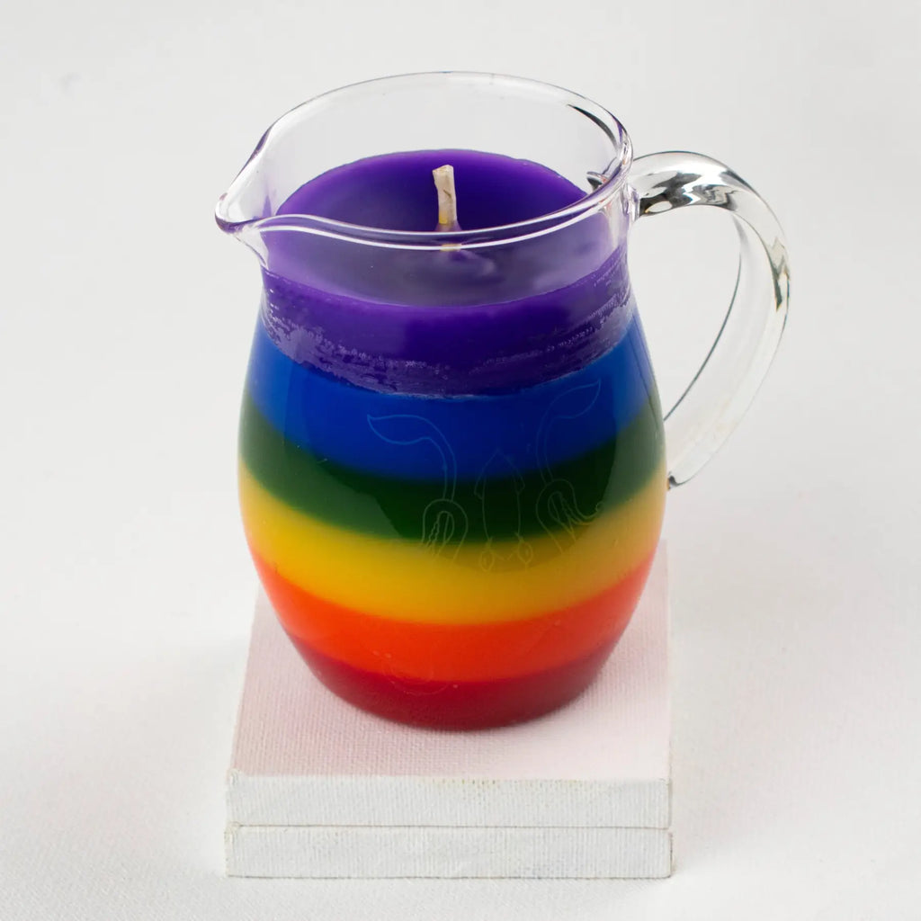 Agreeable Agony Rainbow in a Jar Low Temp Wax Play Candle - Unscented Pitcher