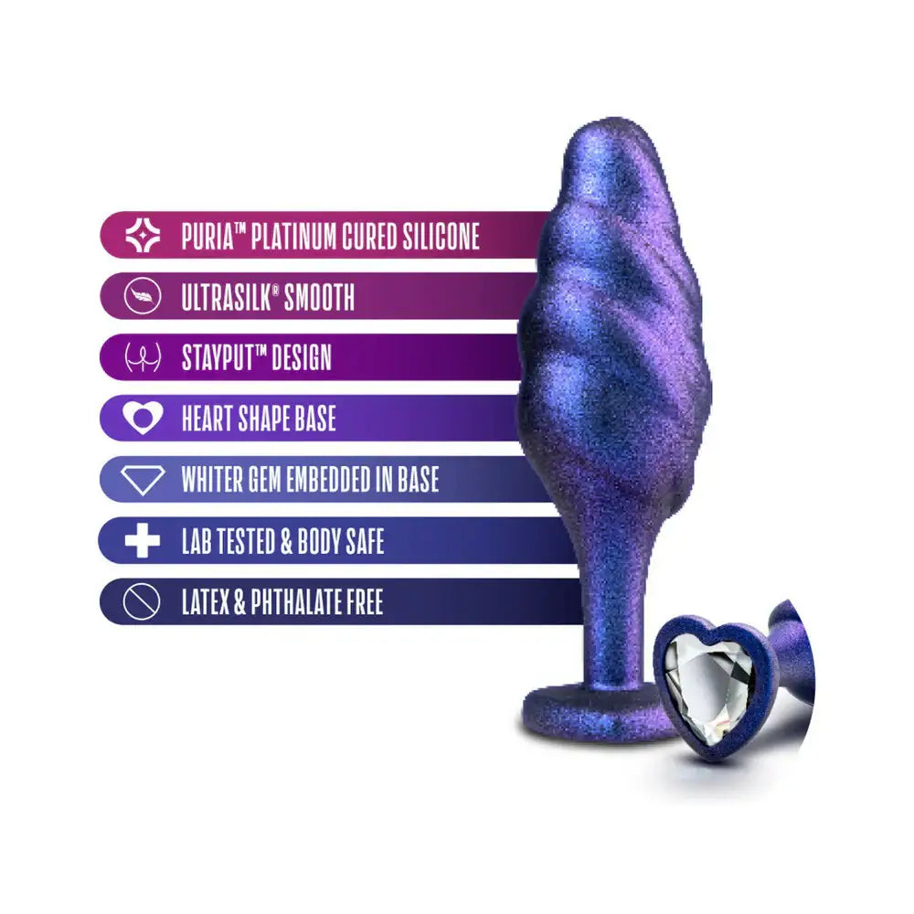 Anal Adventures Matrix Bumped Bling Plug - Purple - Butt