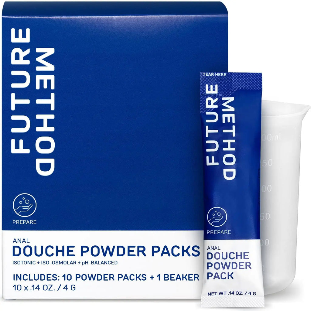 Anal Douche Powder Packs - 10 Count + Beaker