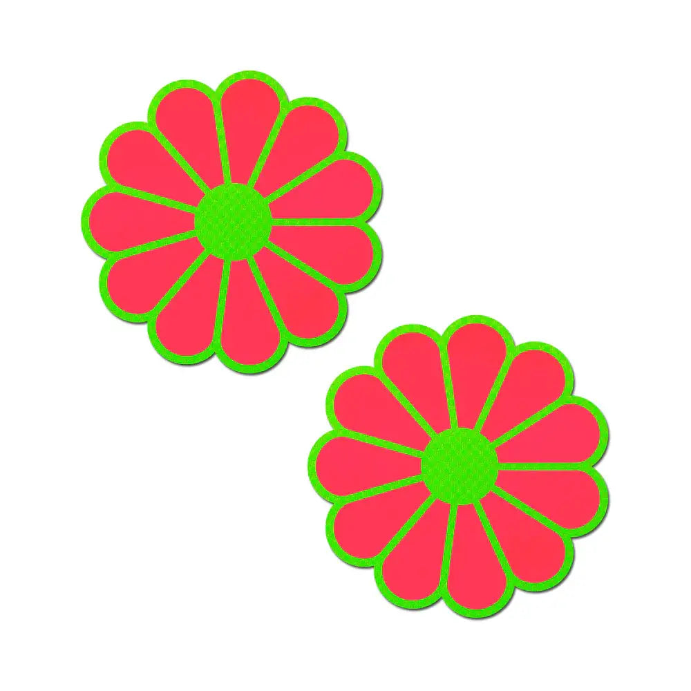 Glow Pink Daisy Animal & Plant Nipple Pasties