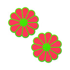 Glow Pink Daisy Animal & Plant Nipple Pasties