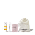 Antevorta skincare products including a bottle, a pouch, and a spray bottle on a white background.