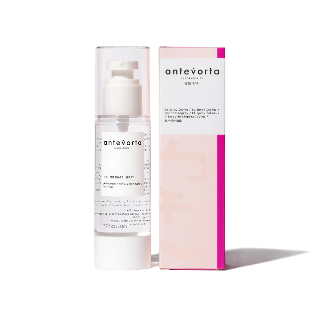 Antevorta spray bottle and packaging on a white background