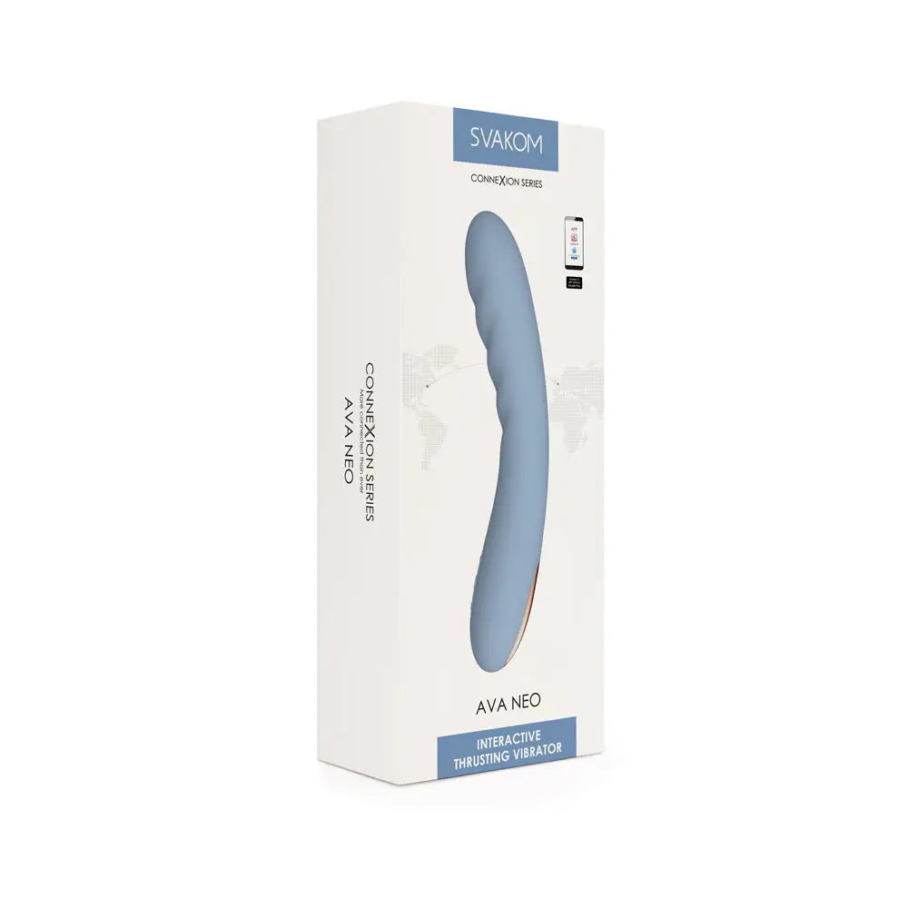 Ava Neo Smart Thrusting Vibrator - Light Blue