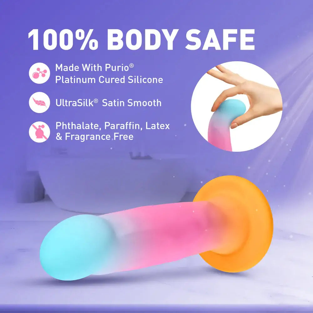 Avant Golden Dawn Silicone Dildo - Pastel Rainbow
