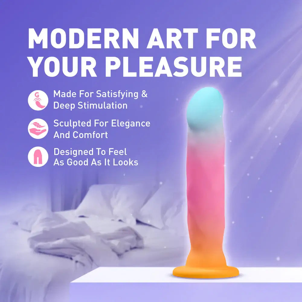 Avant Golden Dawn Silicone Dildo - Pastel Rainbow