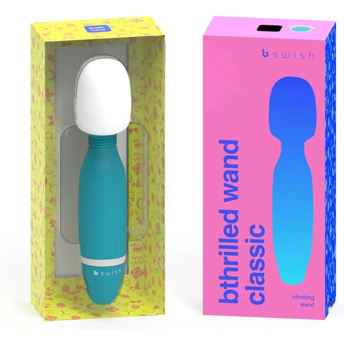 B Swish Bthrilled Classic Wand Vibrator - Waterproof Massager with 5 Functions Jade