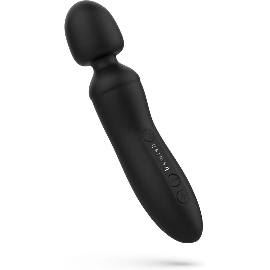 B Swish Bthrilled Premium Wand Vibrator - Flexible Neck Travel-Size Massager Black