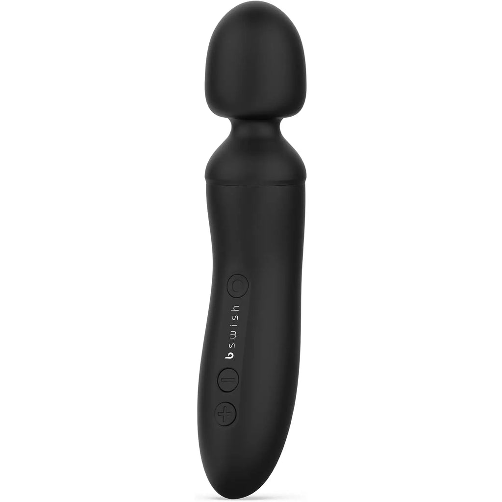 B Swish Bthrilled Premium Wand Vibrator - Flexible Neck Travel-Size Massager Black