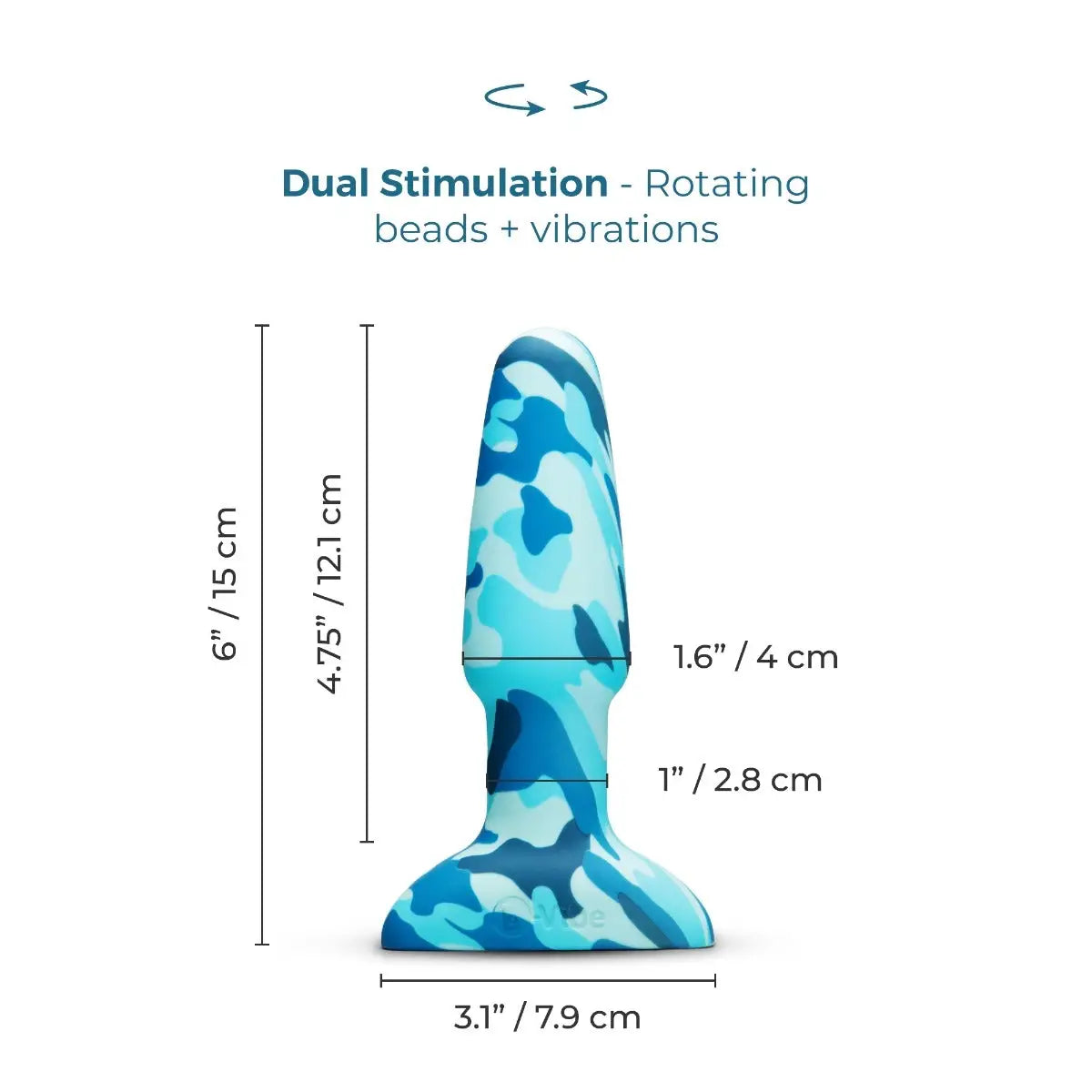 B-Vibe™ Blue Camo Rimming Plug 2