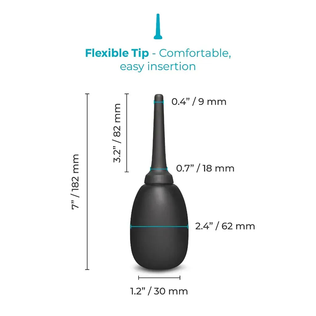 B-Vibe™ Flexible Silicone Anal Douche Black