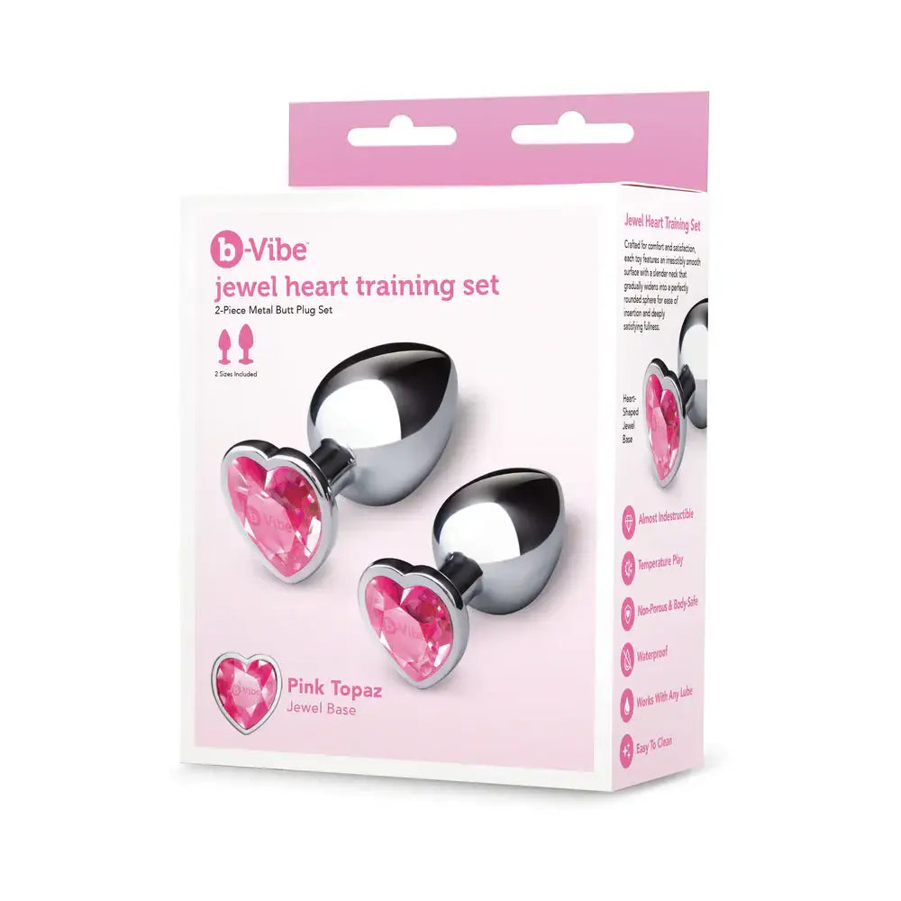b-Vibe™ Jewel Heart Metal Butt Plug Training Set - Rolik®