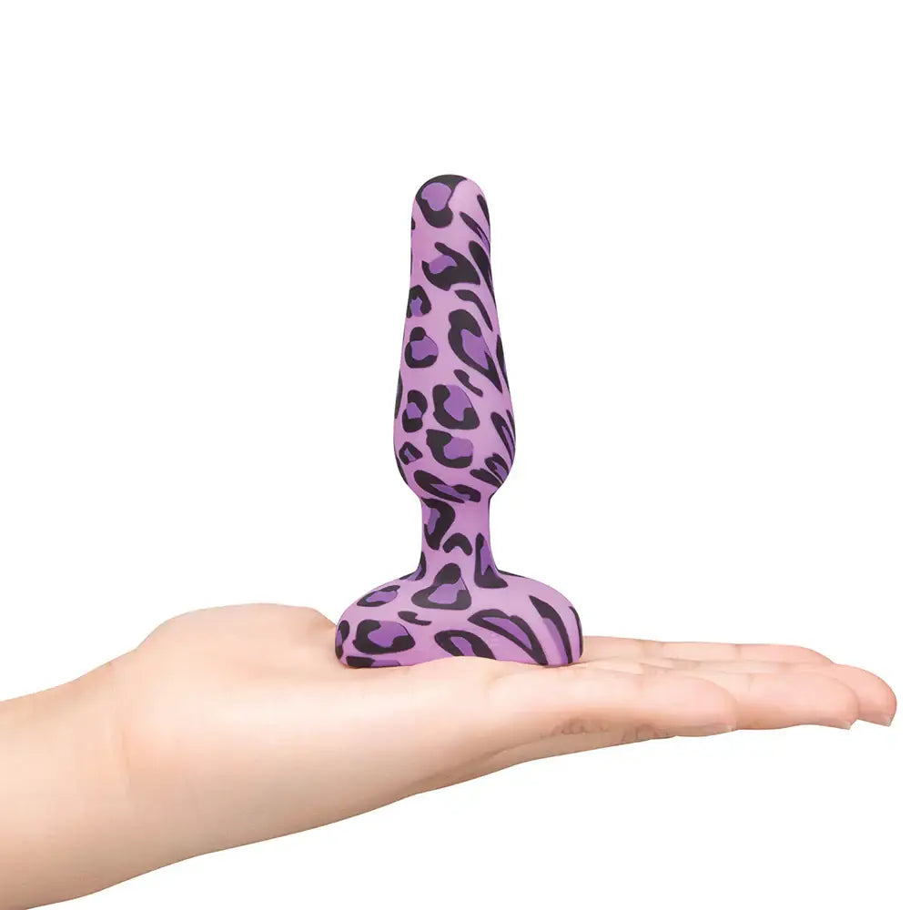 B-Vibe™ Leopard Novice Vibrating Butt Plug Purple