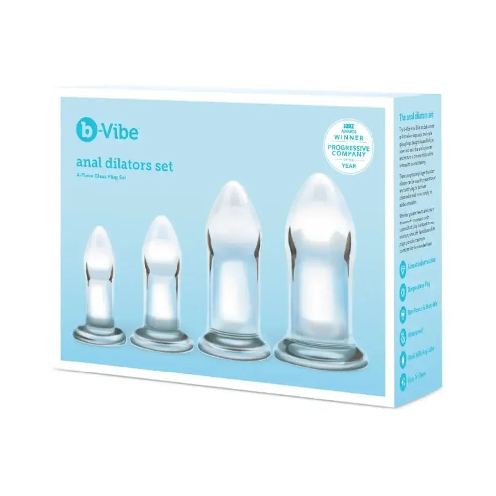 B - Vibe™ 4 - Piece Glass Anal Dilators Set - Rolik®
