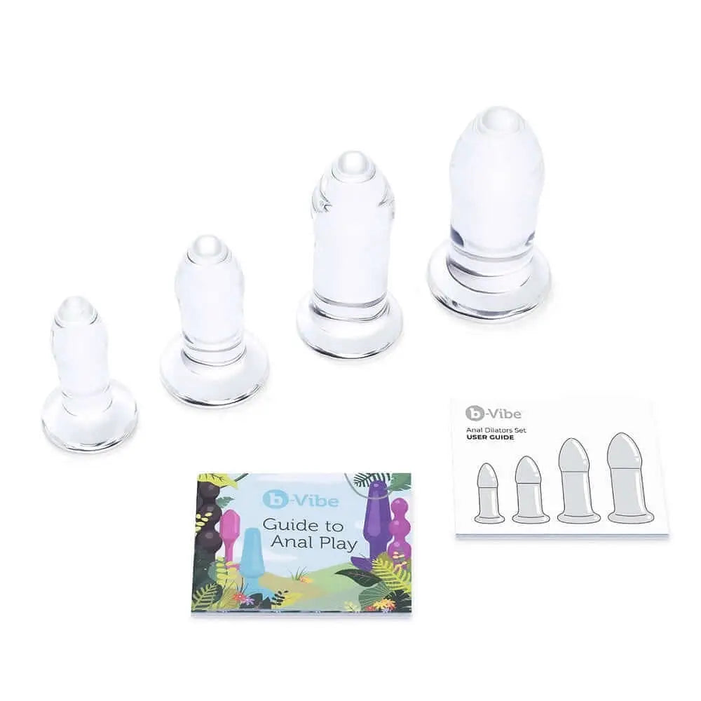 B - Vibe™ 4 - Piece Glass Anal Dilators Set - Rolik®