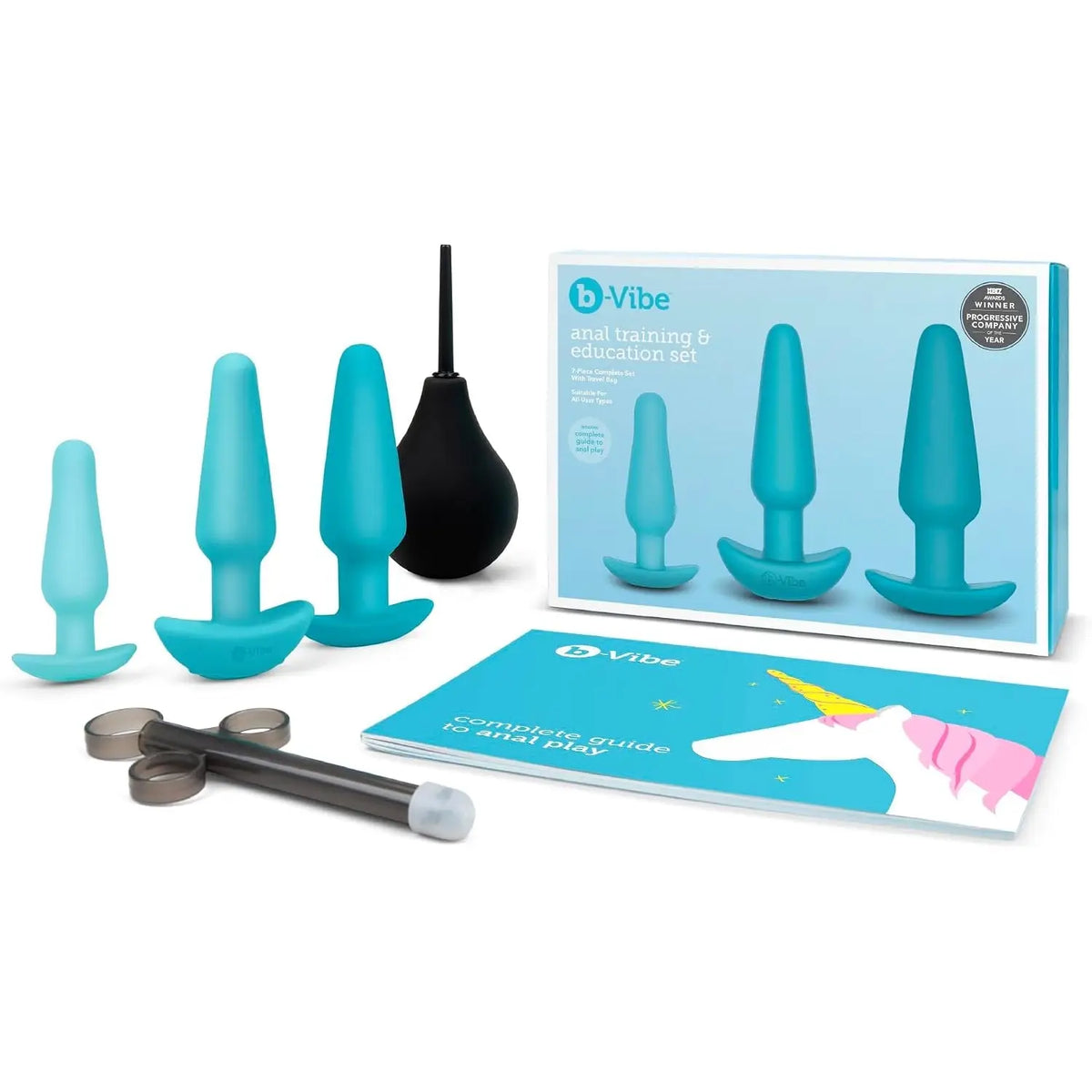 B-Vibe™ B-Vibe 7-Piece Anal Training & Education Set - Complete Beginner to Advanced Kit Turquoise