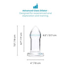 B-Vibe™ b-Vibe Advanced Glass Anal Dilator – 7.5’’ | Temperature Play & Deep Sensation