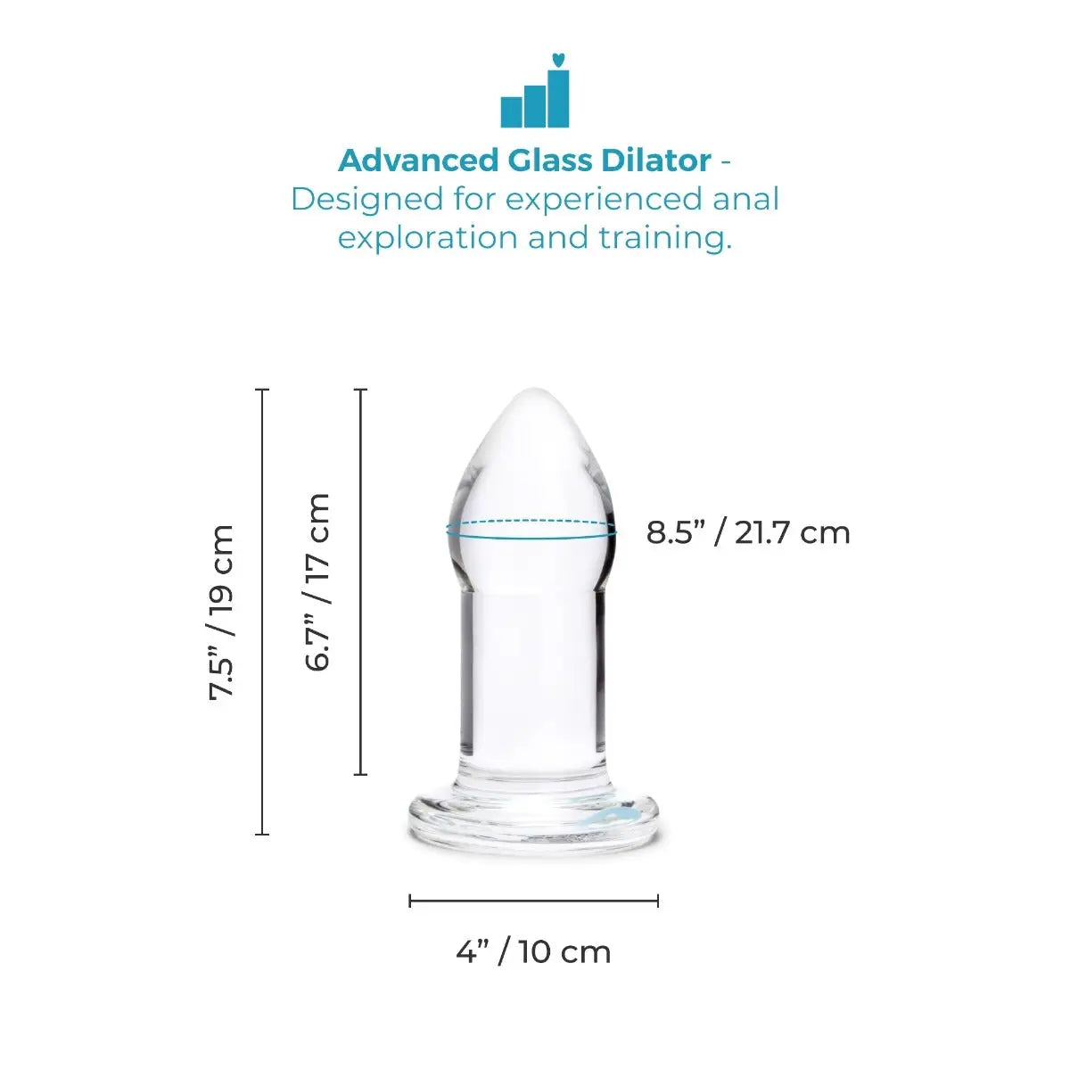 B-Vibe™ b-Vibe Advanced Glass Anal Dilator – 7.5’’ | Temperature Play & Deep Sensation