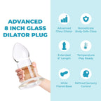 B-Vibe™ b-Vibe Advanced Glass Anal Dilator – 8’’ | Maximum Fullness & Temperature Play