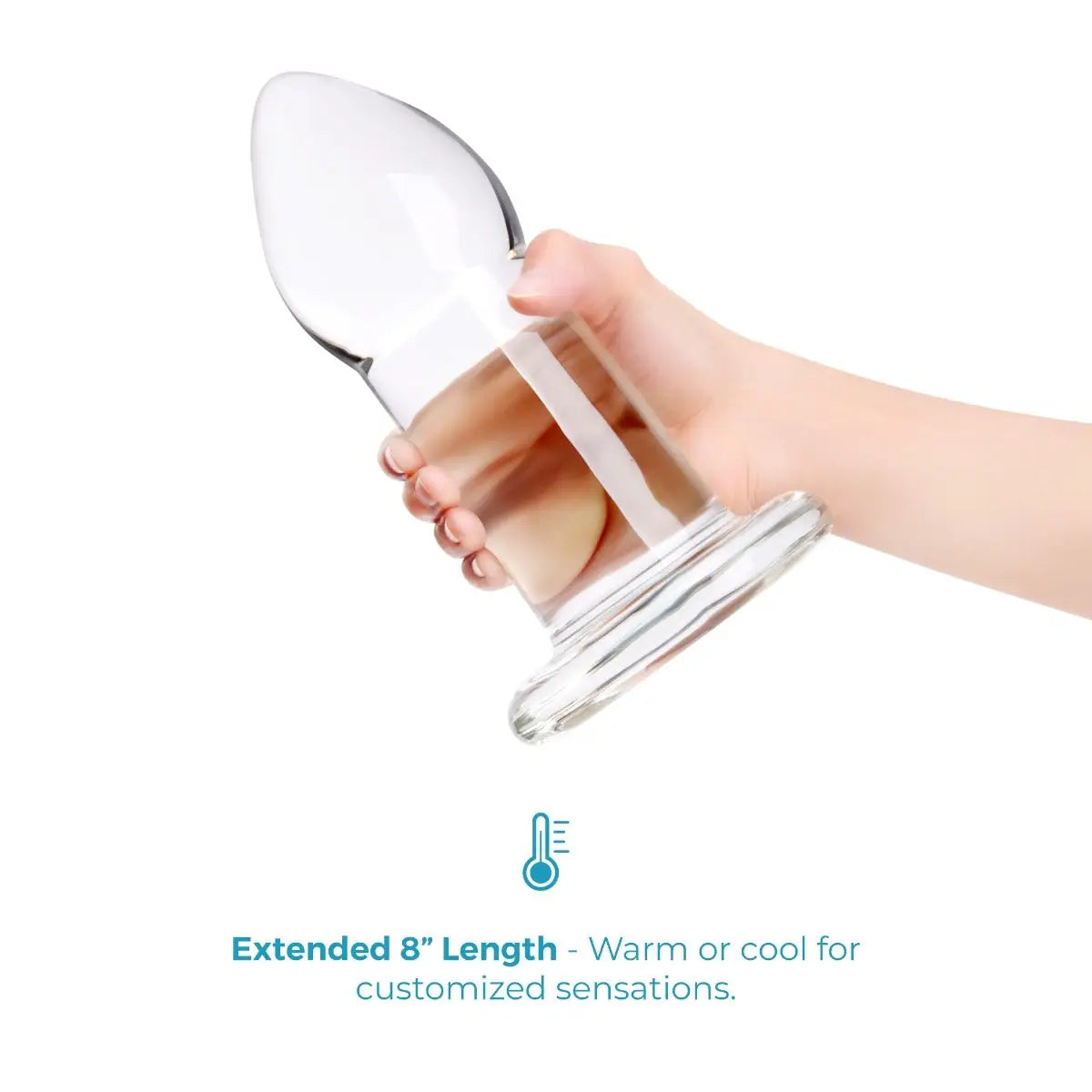 B-Vibe™ b-Vibe Advanced Glass Anal Dilator – 8’’ | Maximum Fullness & Temperature Play