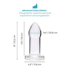B-Vibe™ b-Vibe Advanced Glass Anal Dilator – 8’’ | Maximum Fullness & Temperature Play