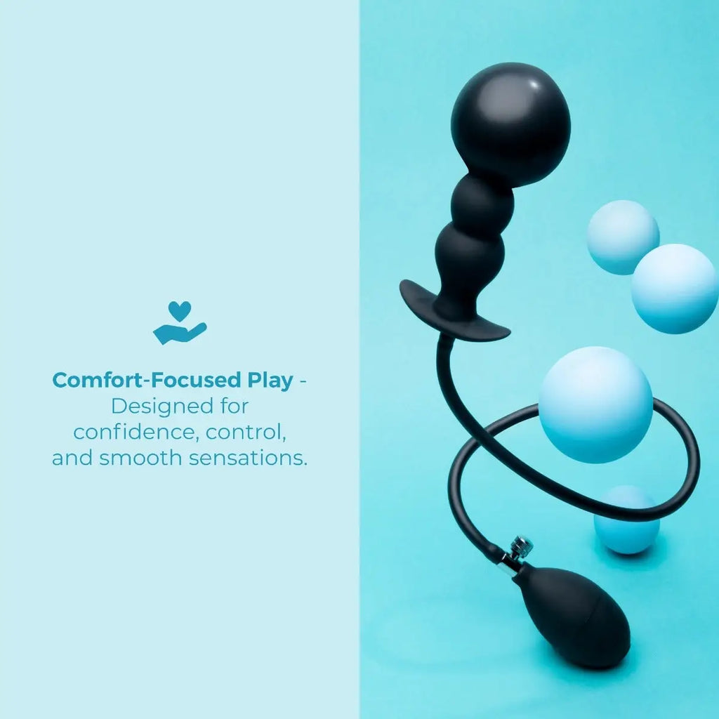 B-Vibe™ b-Vibe Beaded Inflatable Anal Plug with Hand Pump