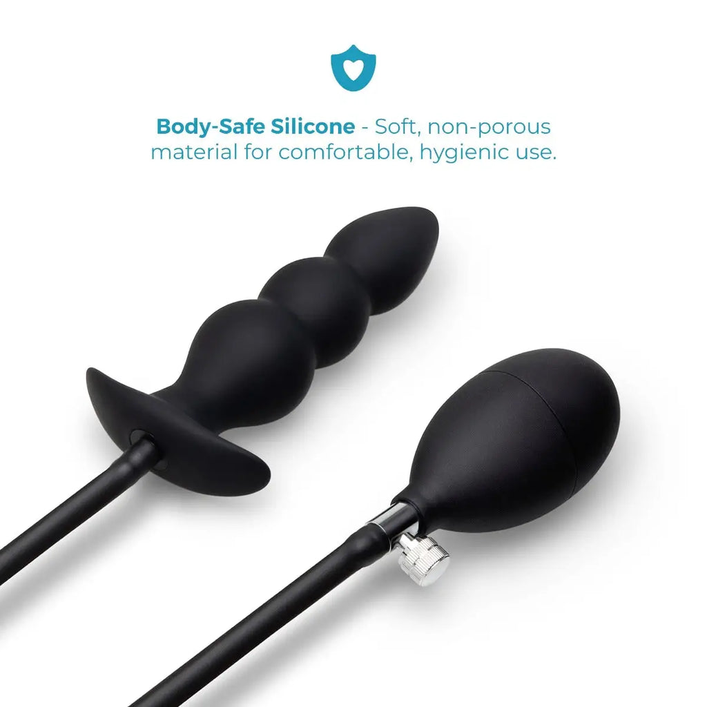 B-Vibe™ b-Vibe Beaded Inflatable Anal Plug with Hand Pump