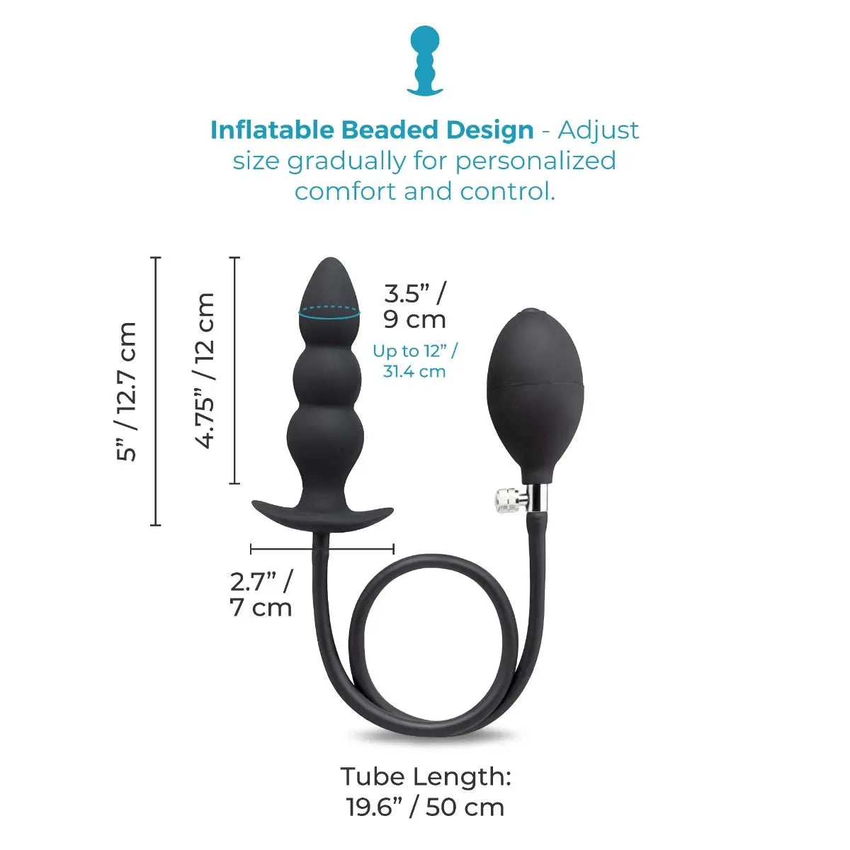 B-Vibe™ b-Vibe Beaded Inflatable Anal Plug with Hand Pump