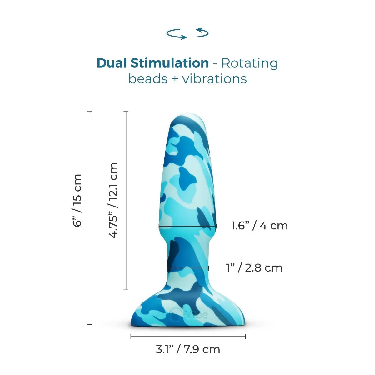 B-Vibe™ Blue Camo Rimming Plug 2