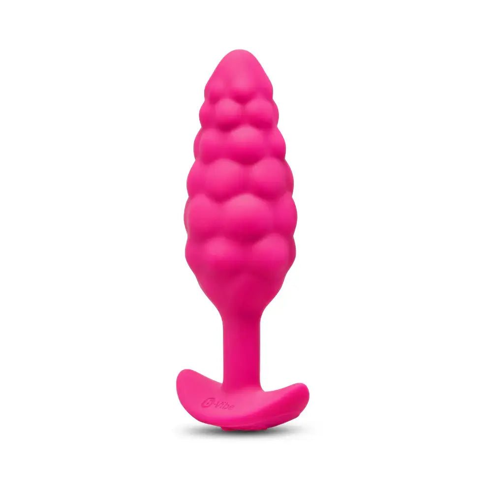 B-Vibe™ b-Vibe Bump Texture Plug, Small Vibrating Silicone Butt Cerise