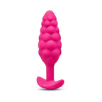 B-Vibe™ b-Vibe Bump Texture Plug, Small Vibrating Silicone Butt Cerise